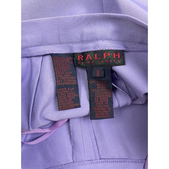 Ralph Ralph Lauren Cropped Straight Lavender Pants Nylon Comfort Women’s 8 EUC - Picture 4 of 8